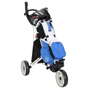vidaXL Καρότσι Γκολφ Μαύρο και Λευκό 100 x 69 x 114 εκ. Αλουμίνιο