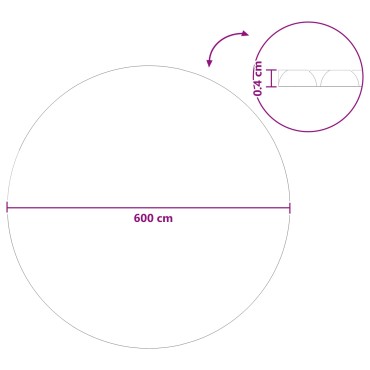vidaXL Επιπλέον Βαριά Καλύμματα Πισίνας Ηλίου Ø 600 εκ 400 μμ Γύρος PE