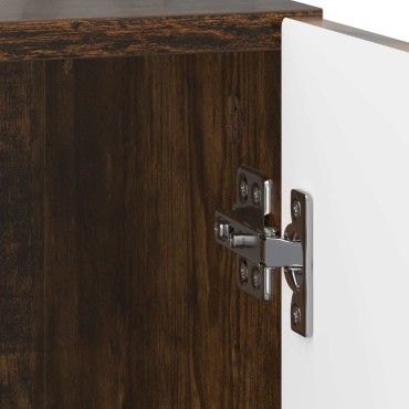 vidaXL Κομοδίνο Καπνισμένο Ξύλο Δρυός 43x34,5x50 εκ 1 τεμ.