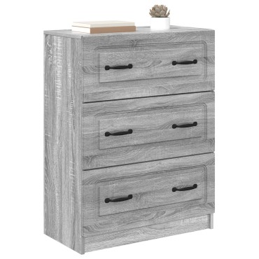 vidaXL Ντουλάπι με Συρτάρια Γκρι Sonoma 66x34,5x87cm 1 τεμ.