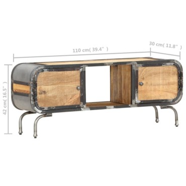 vidaXL Έπιπλο Τηλεόρασης 110x30x42cm από Μασίφ Ξύλο Μάνγκο