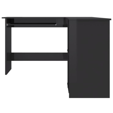 vidaXL Γραφείο Γωνιακό Γυαλιστερό Μαύρο 120x140x75cm Μοριοσανίδα 1 τεμ.