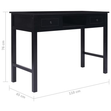vidaXL Γραφείο Μαύρο 110x45x76cm Ξύλινο 1 τεμ.