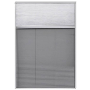 vidaXL Σήτα Παράθυρου Πλισέ 160 x 80 εκ. Αλουμινίου με Σκίαστρο