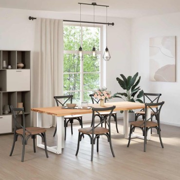 vidaXL Πόδια Τραπεζαρίας σε Σχήμα Τ, 2 τεμ. Λευκά 70x35x(72-73)cm Ατσάλι