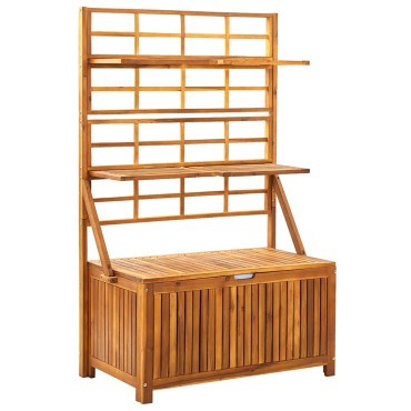 vidaXL Μπαούλο Αποθήκευσης με Καφασωτό 99x55x160cm Μασίφ Ξύλο Ακακίας 1 τεμ.