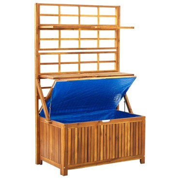 vidaXL Μπαούλο Αποθήκευσης με Καφασωτό 99x55x160cm Μασίφ Ξύλο Ακακίας 1 τεμ.