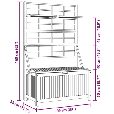 vidaXL Μπαούλο Αποθήκευσης με Καφασωτό 99x55x160cm Μασίφ Ξύλο Ακακίας 1 τεμ.