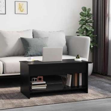 vidaXL Τραπεζάκι Σαλονιού Μαύρο 102x50x52,5cm Επεξεργασμένο Ξύλο 1 τεμ.