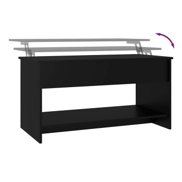 vidaXL Τραπεζάκι Σαλονιού Μαύρο 102x50x52,5cm Επεξεργασμένο Ξύλο 1 τεμ.