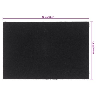 vidaXL Πατάκι Εισόδου Μαύρο 60 x 90 εκ. Θυσανωτός Κοκοφοίνικας