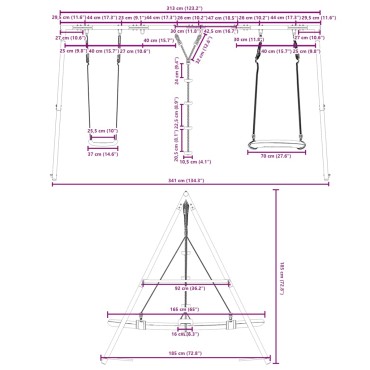 vidaXL Κούνια Εξωτερικού Χώρου Σετ Κούνια, Κούνια Δίσκο, Κούνια Φωλιά