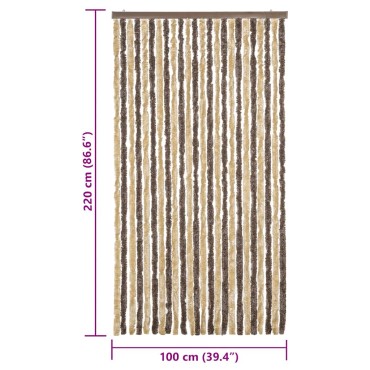 vidaXL Σήτα Εντόμων Σκούρο Καφέ / Μπεζ 100 x 220 εκ. από Σενίλ