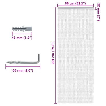 vidaXL Σήτα Πόρτας Αλυσιδωτή 80x201 εκ. από Αλουμίνιο