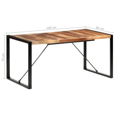vidaXL Τραπεζαρία 160x80x75cm από Μασίφ Ξύλο 1 τεμ.