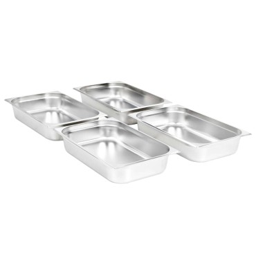 vidaXL Λεκάνες Gastronorm 4 τεμ. GN 1/1 100 χιλ. από Ανοξείδωτο Ατσάλι