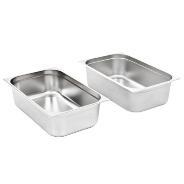 vidaXL Λεκάνες Gastronorm 2 τεμ. GN 1/1 150 χιλ. από Ανοξείδωτο Ατσάλι