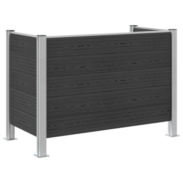 vidaXL Φράχτης Σκουπιδιών Γκρι 161 x 85 x 115 εκ Αλουμίνιο και WPC