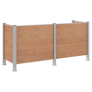 vidaXL Φράχτης Σκουπιδιών Καφέ 237 x 85 x 115 εκ Αλουμίνιο και WPC
