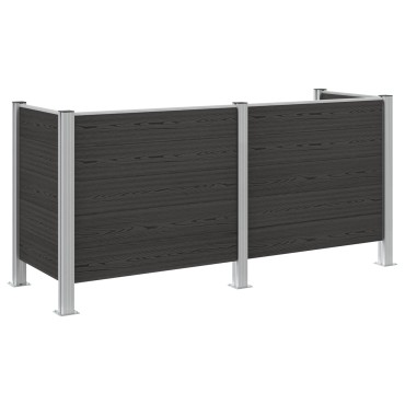 vidaXL Φράχτης Σκουπιδιών Γκρι 237 x 85 x 115 εκ Αλουμίνιο και WPC