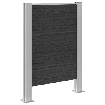 vidaXL Φράχτης Σκουπιδιών Γκρι 85 x 12 x 115 εκ Αλουμίνιο και WPC
