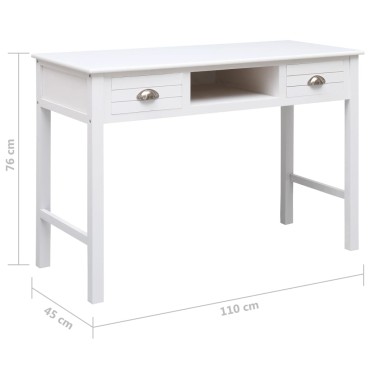 vidaXL Γραφείο Λευκό 110x45x76cm Ξύλινο 1 τεμ.