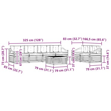 vidaXL Σειρά Καναπέ Εξωτερικού 7 τεμ. Λευκό και Κρεμ Πολυεστέρας 79x79x37cm