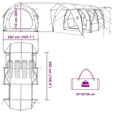 vidaXL Σκηνή τούνελ Μπλε 382 x 262 x 214 εκ