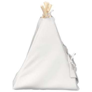 vidaXL Teepee για κατοικίδια με μαξιλάρι Λευκό 40 x 40 x 50 cm