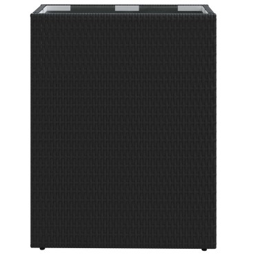 vidaXL Ψηλός γλάστρα Μαύρο 55 x 22 x 70 εκ συνθετικό ρατάν