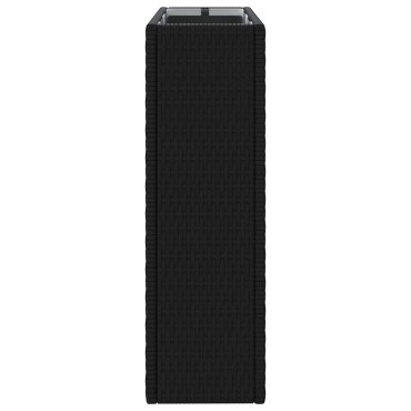 vidaXL Ψηλός γλάστρα Μαύρο 55 x 22 x 70 εκ συνθετικό ρατάν