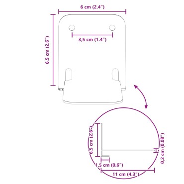 vidaXL Αόρατο Επικαθήμενο Ράφι 4 τεμ. Λευκός 6x11x6,5 εκ
