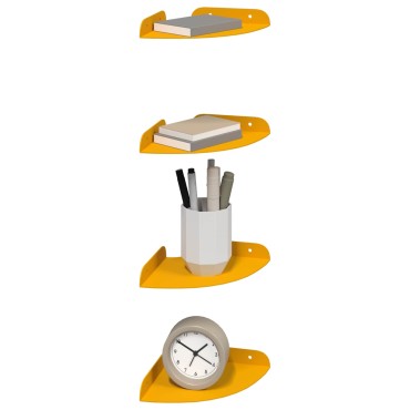 vidaXL Floating Ράφι Γωνίας 4 τεμ. Χαμομηλί κίτρινο 15x15x2cm