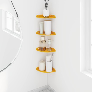 vidaXL Floating Ράφι Γωνίας 4 τεμ. Χαμομηλί κίτρινο 15x15x2cm