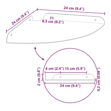 vidaXL Floating Ράφι Γωνίας 2 τεμ. Ροζ 24x24x2 εκ