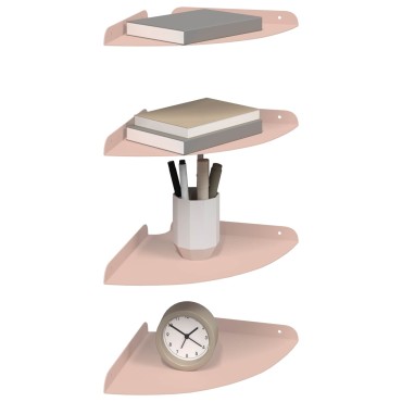 vidaXL Floating Ράφι Γωνίας Γωνιακή βάση 4 τεμ. Ροζ 24x24x2 εκ
