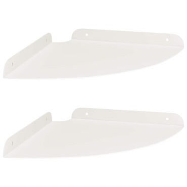 vidaXL Floating Ράφι Γωνίας Γωνιακή βάση 2 τεμ. Λευκός 24x24x2 εκ