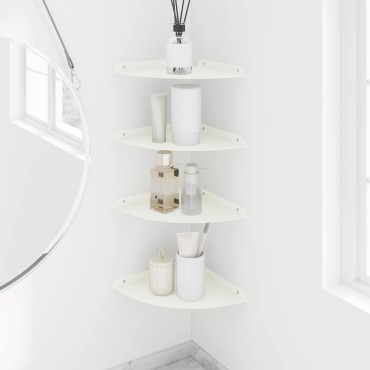vidaXL Floating Ράφι Γωνίας 4 τεμ. Λευκός 24x24x2 εκ