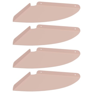 vidaXL Floating Ράφι Γωνίας Γωνιακή βάση 4 τεμ. Ροζ 30x30x2cm
