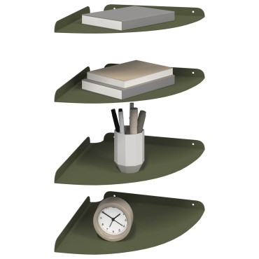 vidaXL Floating Ράφι Γωνίας Γωνιακή βάση 4 τεμ. Λαδί 30x30x2cm