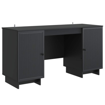 vidaXL Γραφείο Μαύρο Επεξεργασμένο Ξύλο 142,5x50x75cm 1 τεμ.