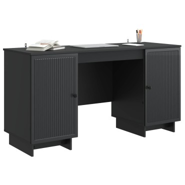 vidaXL Γραφείο Μαύρο Επεξεργασμένο Ξύλο 142,5x50x75cm 1 τεμ.