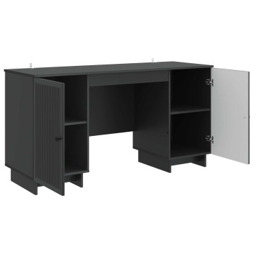 vidaXL Γραφείο Μαύρο Επεξεργασμένο Ξύλο 142,5x50x75cm 1 τεμ.