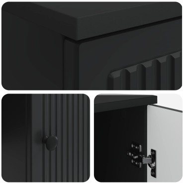 vidaXL Γραφείο Μαύρο Επεξεργασμένο Ξύλο 142,5x50x75cm 1 τεμ.