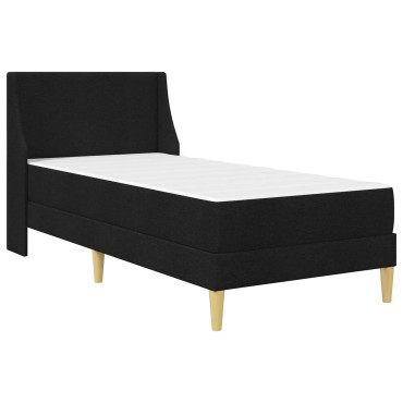 vidaXL Σκελετός κρεβατιού με στρώμα Μαύρο 90 x 190 cm Πολυεστέρας