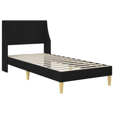 vidaXL Σκελετός κρεβατιού με στρώμα Μαύρο 90 x 190 cm Πολυεστέρας