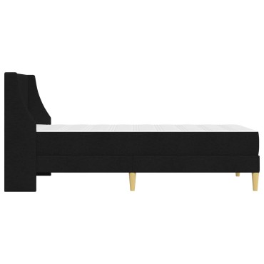 vidaXL Σκελετός κρεβατιού με στρώμα Μαύρο 90 x 190 cm Πολυεστέρας