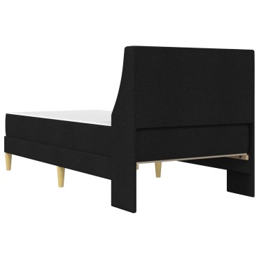 vidaXL Σκελετός κρεβατιού με στρώμα Μαύρο 90 x 190 cm Πολυεστέρας