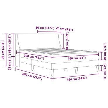 vidaXL Σκελετός κρεβατιού με στρώμα Μαύρο 160 x 200 cm Πολυεστέρας