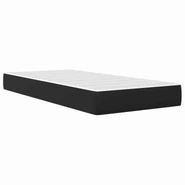 vidaXL Σκελετός κρεβατιού με στρώμα Μαύρο 90 x 190 cm Τεχνητό Δέρμα